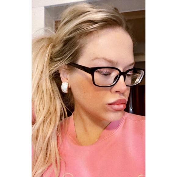 Christian Dior LARGE Pave Crystal Half Hoop Clip-On Earrings - Picture 8 of 8